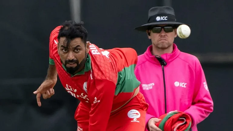 Bilal Khan of Oman. - X/OmanCricket