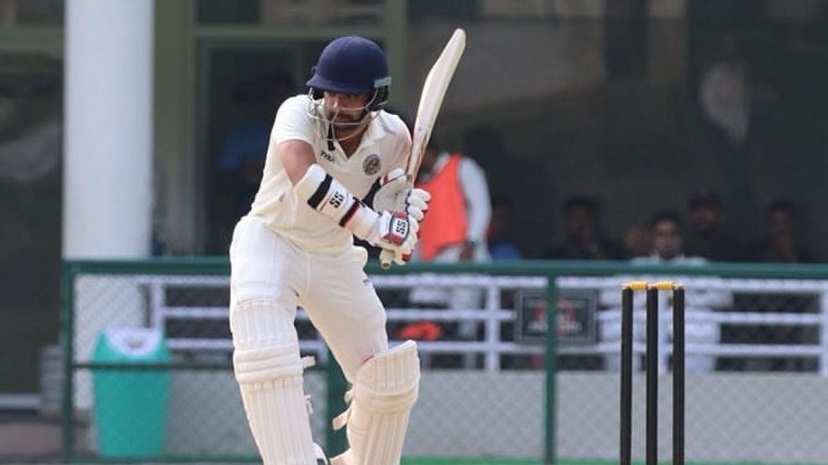 Photo: X | CricCrazyJohns : Mizoram cricketer Agni Chopra batting in Ranji Trophy.