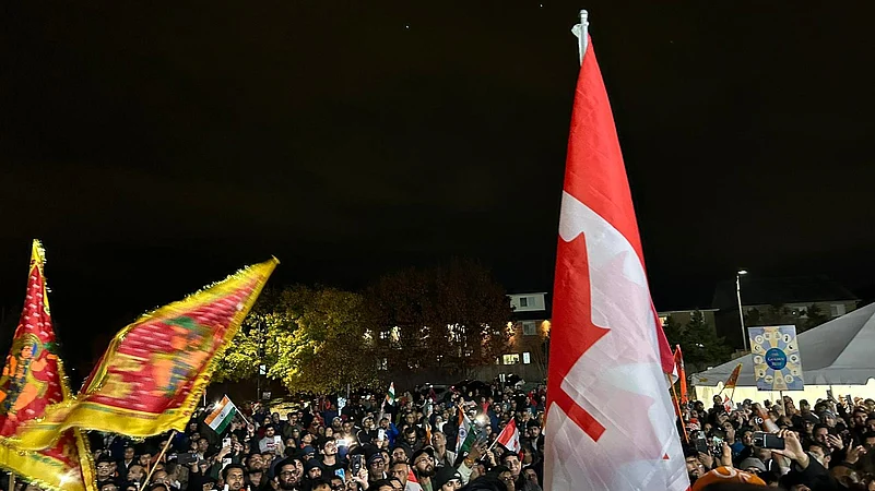 Canada hindu temple attack protest.