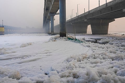 Toxic foam covers Yamuna River in Delhi