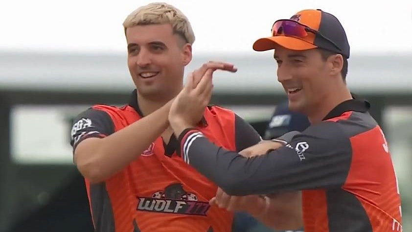 X : Italian T20I sensation Thomas Jack Draca (left)