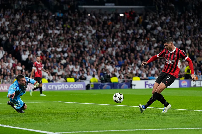 2024-25 Champions League soccer Real Madrid vs AC Milan photo_Alvaro Morata