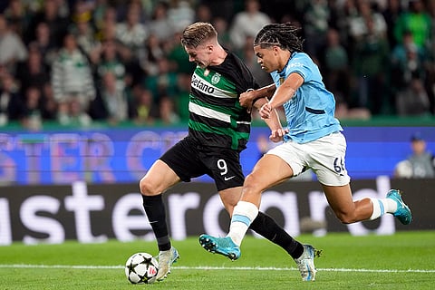 Champions League 2024-25: Sporting's Viktor Gyoekeres avoids Manchester City's Jahmai Simpson-Pusey
