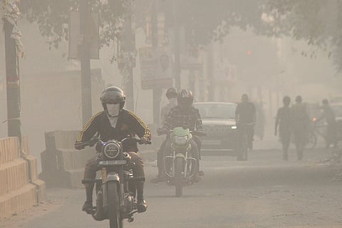 Low visibility due to smog