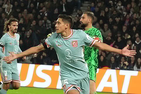 UEFA Champions League: Atletico Madrid's Nahuel Molina celebrates after scoring a goal