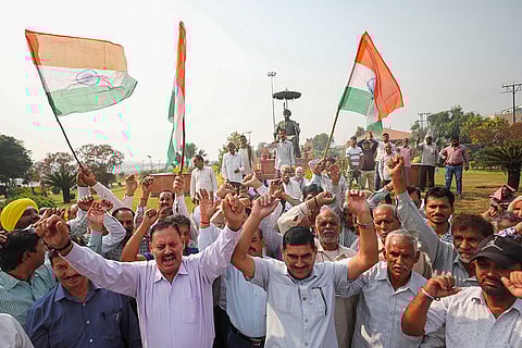 Protest against resolution to restore Articles 370 and 35A