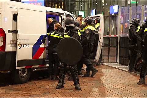 Europa League Netherlands Israel Fan Violence: Police detain a man near the Ajax stadium