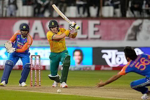 South Africa vs India: South Africa's batsman Gerald Coetzee plays a shot