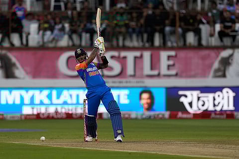 South Africa vs India: ndia's captain Suryakumar Yadav watches his shot