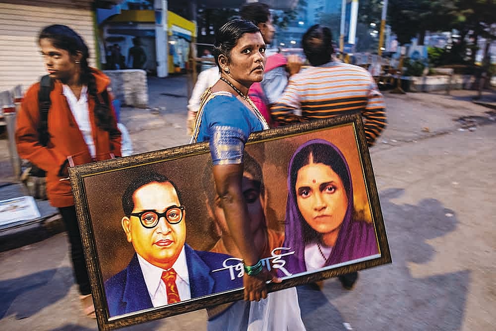 Photo: Getty Images : In Memory: Followers of Babasaheb Ambedkar gather at Chaityabhoomi in Mumbai to pay homage on his death anniversary