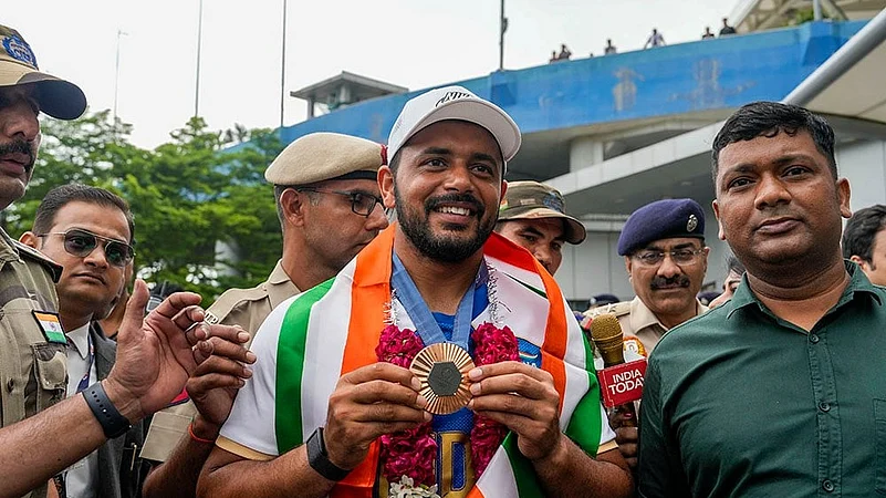 Paris Olympics Bronze medalist Indian Hockey team arrive at Delhi airport_6
