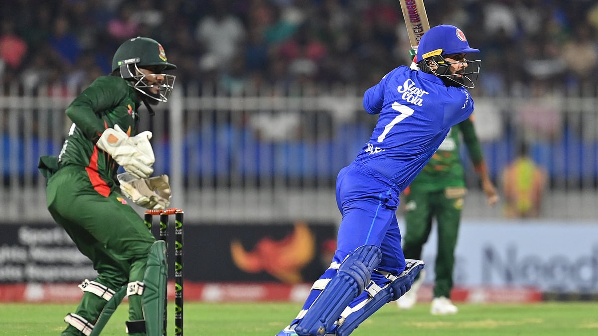 X/Afghanistan Cricket Board : Action from the second ODI between Afghanistan and Bangladesh in Sharjah.