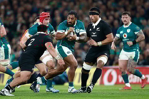Autumn Nations Series: Ireland's Bundee Aki, runs forward with the ball
