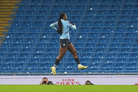 Women's Super League: Manchester City's Khadija Shaw celebrates scoring