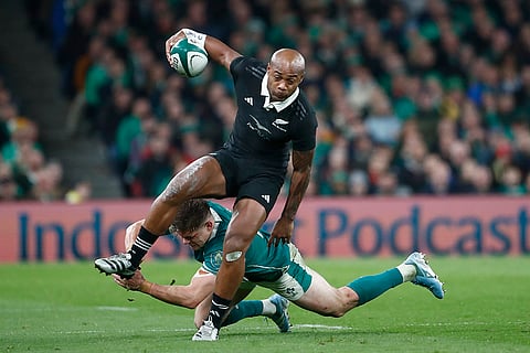 Autumn Nations Series: New Zealand's Mark Tele'a, is tackled by Ireland's Garry Ringrose