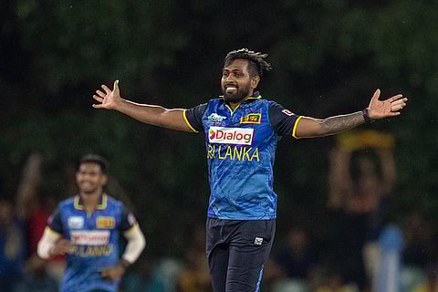 SL vs NZ 2nd T20: Sri Lanka's Nuwan Thushara celebrates the wicket of New Zealand's Mark Chapman