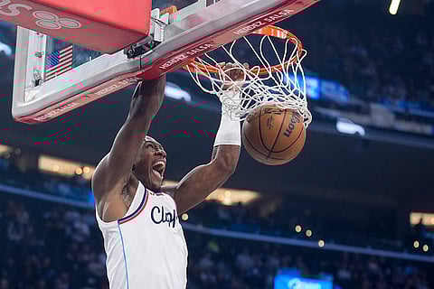 NBA: Los Angeles Clippers guard Kris Dunn dunks