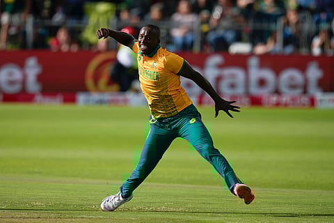IND vs SA 2nd T20: South Africa's Andile Simelane celebrates the dismissal of India's captain Suryakumar Yadav