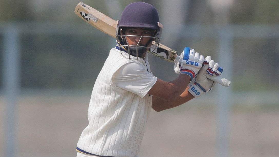 X|BCCIdomestic : Haryana's Yashvardhan Dalal in CK Nayudu Trophy action