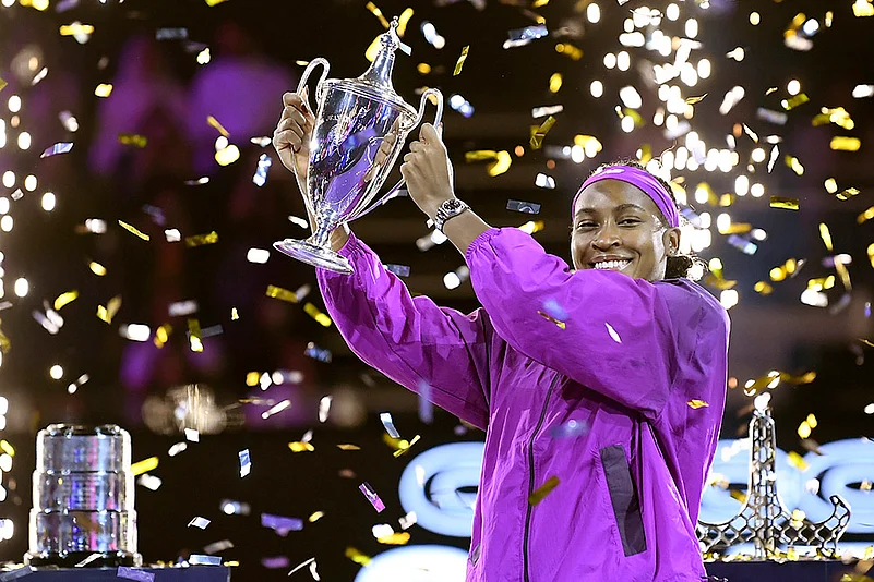 Saudi Arabia Tennis WTA Finals Coco Gauff vs Qinwen Zheng tennis photo Coco Gauff