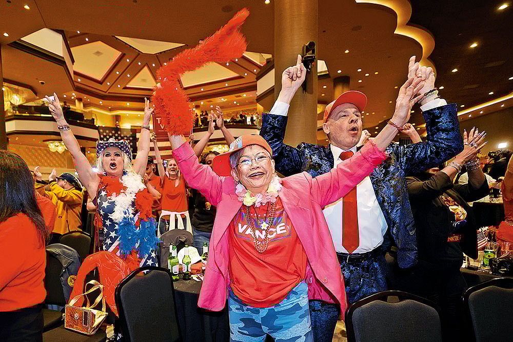 | Photo: AP : Get Ready: Supporters of Donald Trump celebrate in Las Vegas on November 5, 2024
