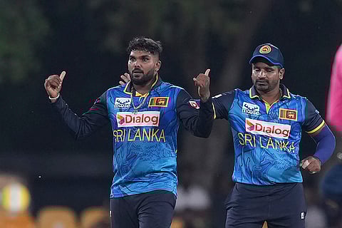 SL Vs NZ, 1st T20I: Sri Lanka's Wanindu Hasaranga celebrates the wicket of New Zealand's Glenn Phillips