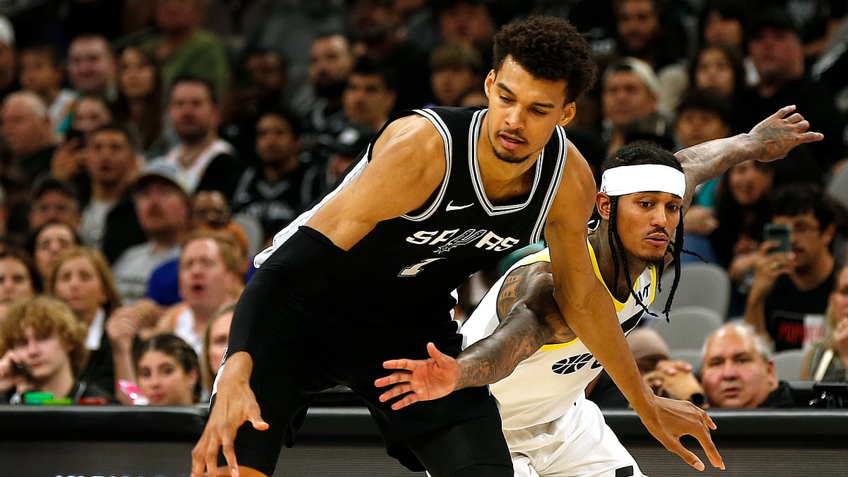 Victor Wembanyama in action against the Jazz