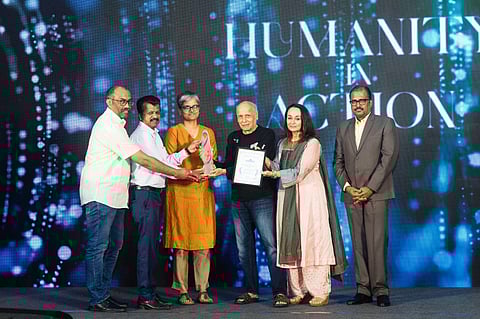 (L-R) Mr. Ajesh Jose, Mr.Rajesh Jadhav, Ms.Susan Raju Paul, Mr.Mahesh Bhatt, Ms.Soni Razdan, Dr.Abraham Mathai