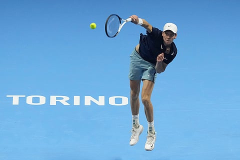 ATP Finals: Italy's Jannik Sinner serves the ball to Australia's Alex de Minaur
