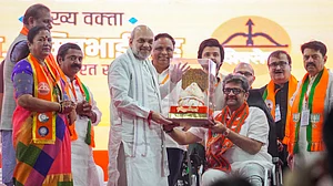 PTI : Union Home Minister Amit Shah during a public meeting ahead of the Maharashtra Assembly elections, in Mumbai, Tuesday, Nov. 12, 2024.