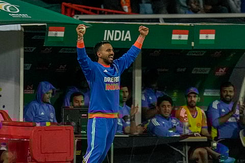 Ind vs SA 3rd T20I: India's Ramandeep Singh celebrates taking catch to dismiss South Africa's captain Aiden Markam