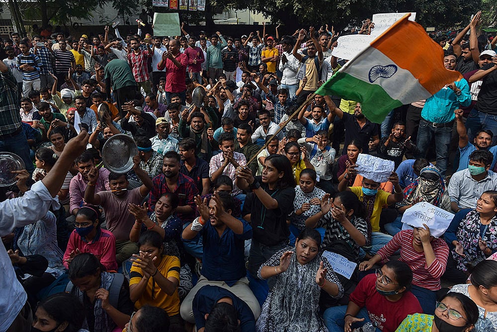 | Photo: PTI : Protest against UPPSC in Prayagraj
