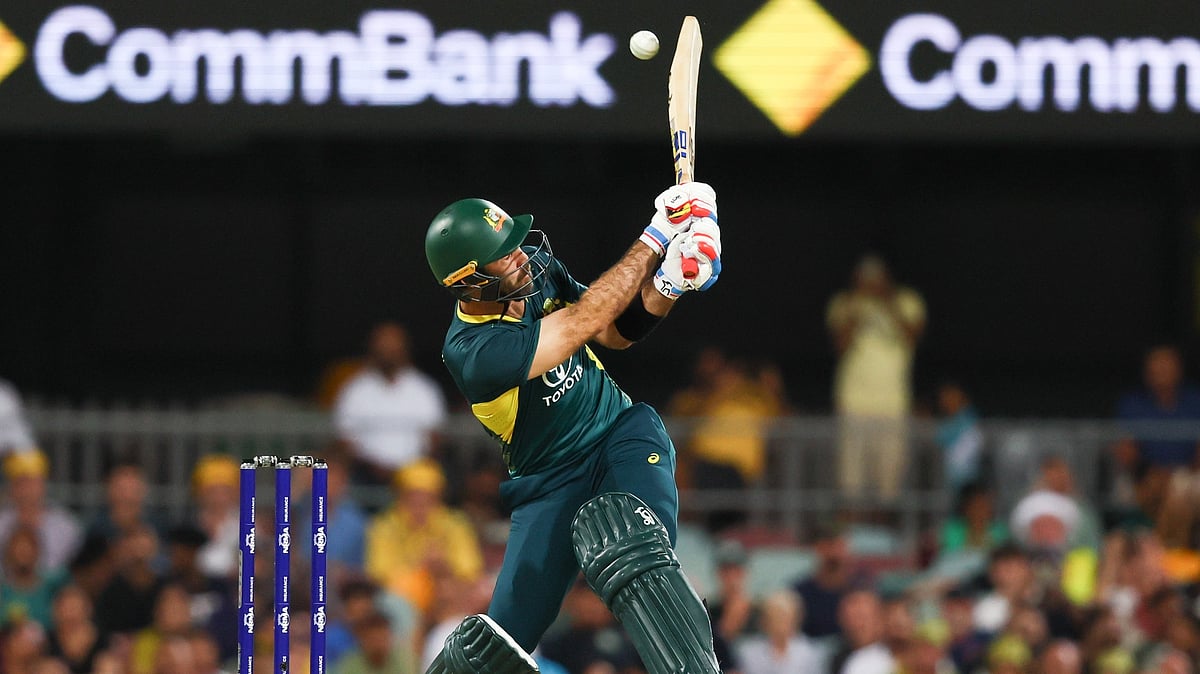 Tertius Pickard/AP : Australia's Glenn Maxwell bats during the T20 cricket international between Pakistan and Australia at the Gabba in Brisbane, Australia, Thursday, Nov. 14, 2024