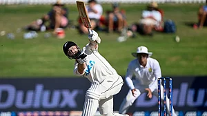 Photo: Andrew Cornaga/Photosport via AP                   : File photo of Kane Williamson batting in a Test match.