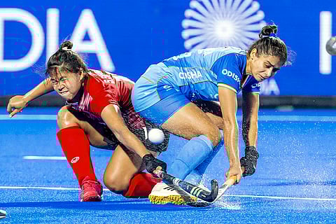 Women's ACT 2024, IND vs THAI: Players of India and Thailand in action