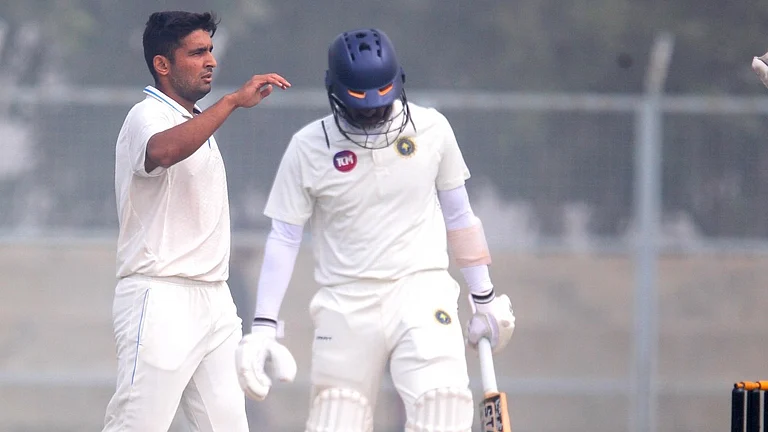 Kamboj is just the 6th Indian bowler to achieve this feat in First-Class cricket & only the 3rd in Ranji Trophy. - X/BCCIDomestic