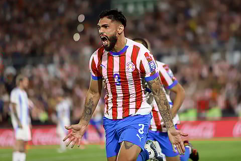 FIFA World Cup 2026 Qualifiers: Paraguay's Omar Alderete celebrates scoring his side's second goal