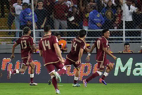 FIFA World Cup 2026 Qualifiers: Venezuela's Telasco Segovia celebrates after scoring his side's first goal