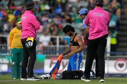 IND vs SA 4th T20: India's Tilak Varma is attended by a team support staff