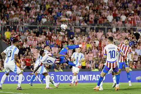 FIFA World Cup 2026 Qualifiers: Paraguay's Antonio Sanabria scores his side's first goal against Argentina