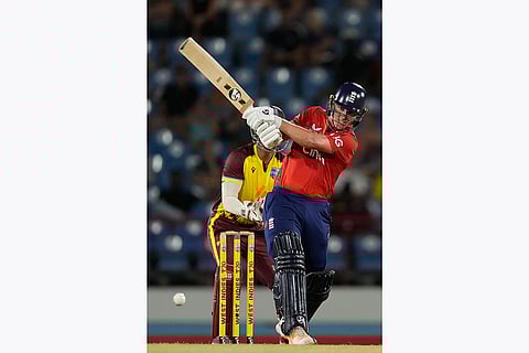 WI Vs ENG, 3rd T20I: England's Sam Curran plays a shot against West Indies