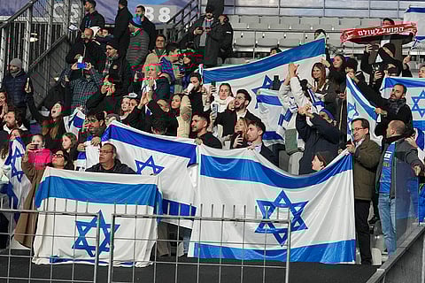 UEFA Nations League soccer: Israel supporters react following match between France and Israel