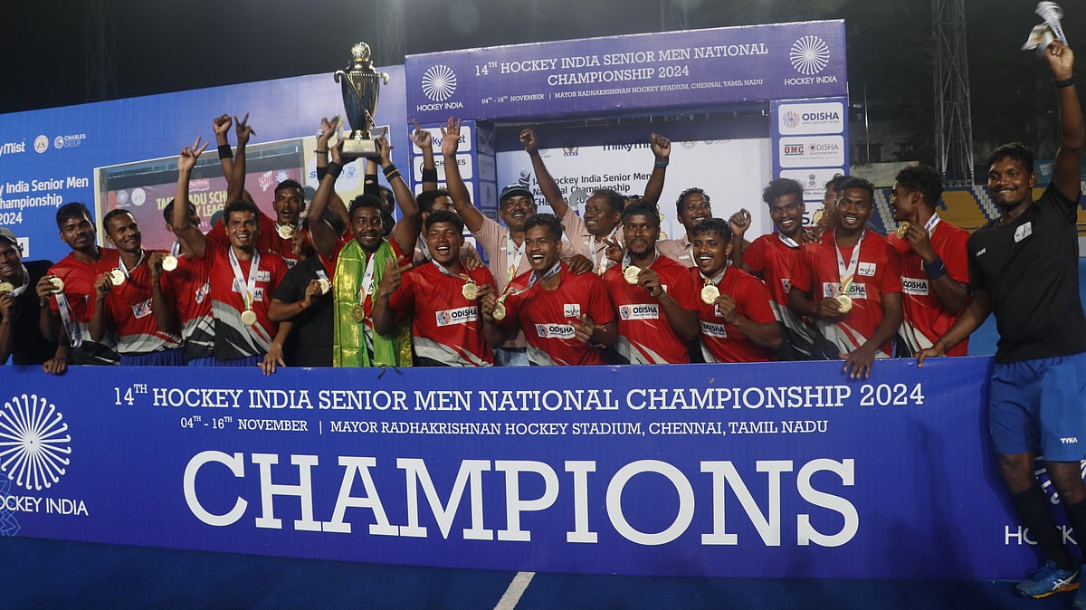Photo: Special Arrangement : Odisha Hockey team with the Senior Men's National Championship 2024 title.