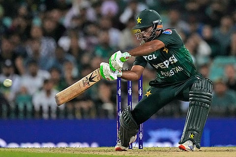 AUS vs PAK 2nd T20I: Pakistan's Usman Khan plays a shot
