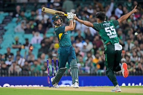 AUS vs PAK 2nd T20I: Australia's Matt Short is bowled out by Pakistan's Abbas Afridi