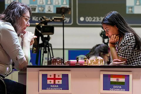 Tata Steel Chess India Rapid: Georgian GM Nana Dzagnidze plays against Indian IM Divya Deshmukh