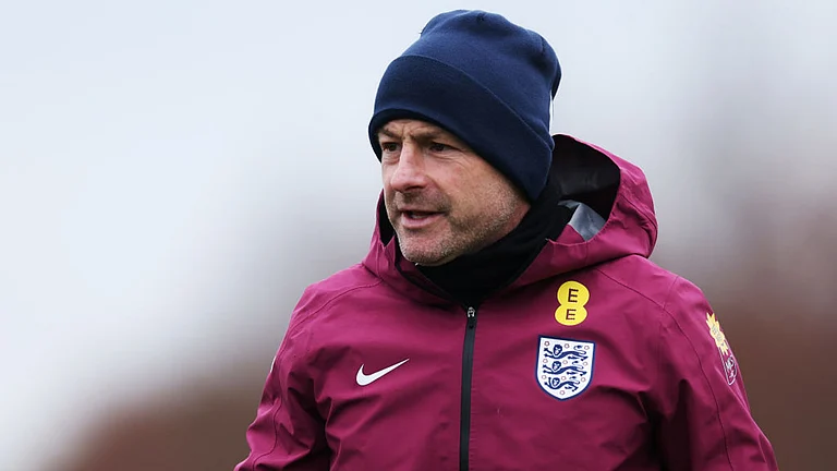 England interim boss Lee Carsley during a training session. - null
