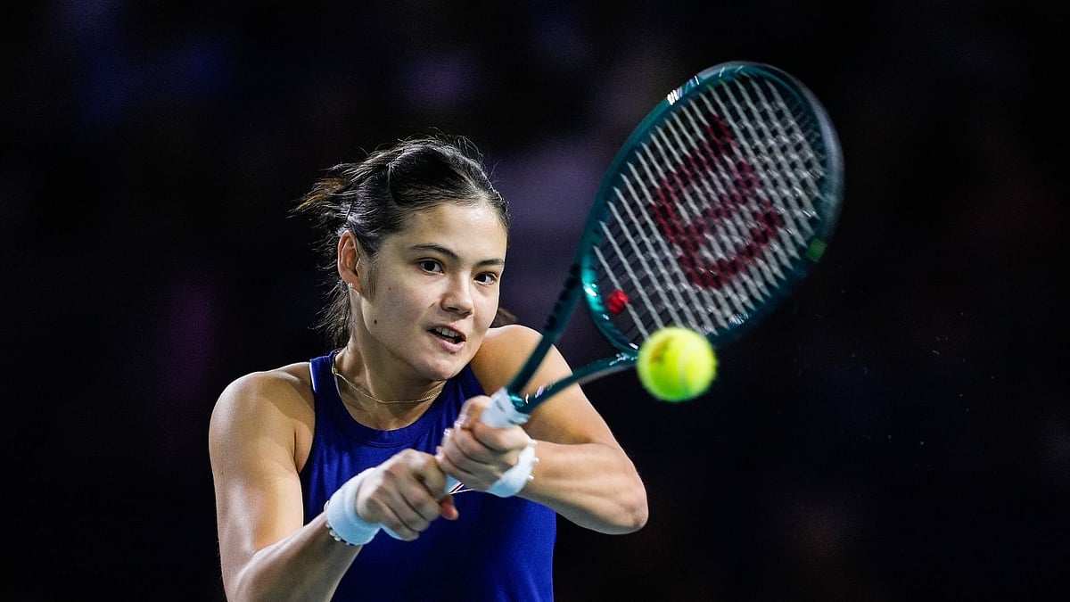 Emma Raducanu in Billie Jean King Cup action