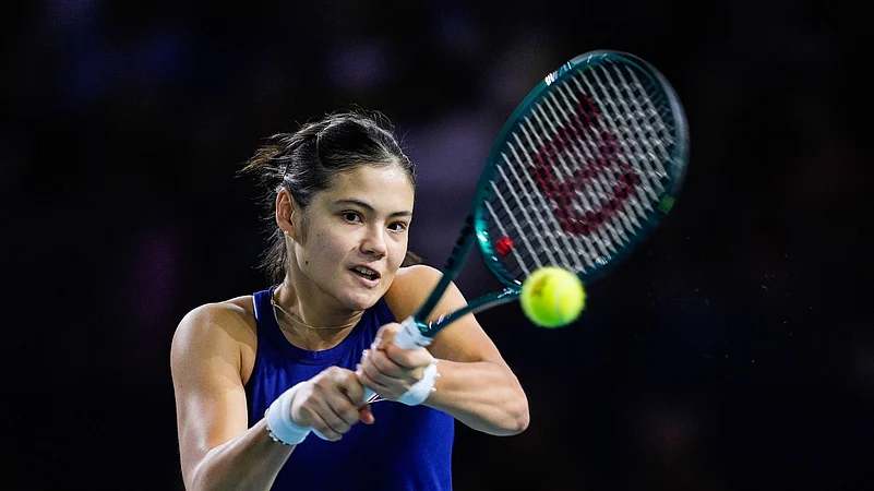 Emma Raducanu in Billie Jean King Cup action