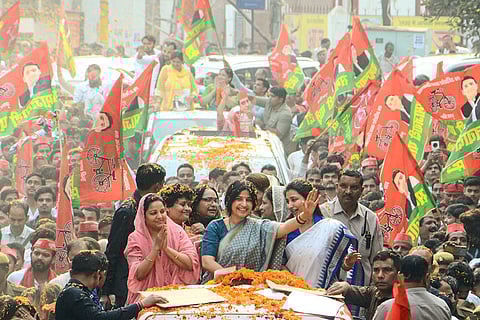 Dimple Yadav campaigns for Sisamau by-polls